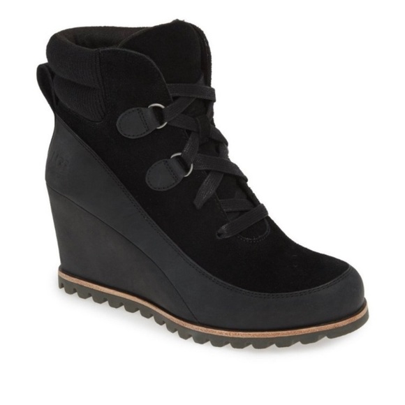 UGG Shoes - UGG Kriston Waterproof Bootie BLACK WEDGE 7